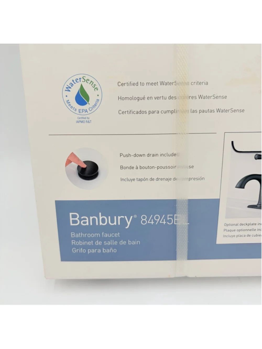 MOEN BANBURY 84945BL Bathroom Faucet Matte Black 1-Handle NEW Sealed